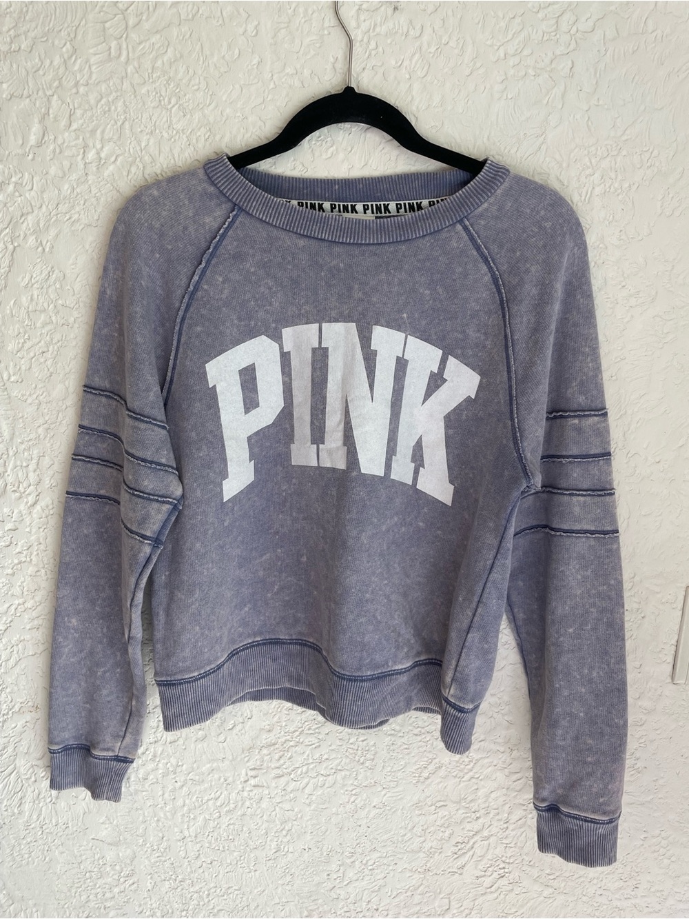 Victoria's Secret PINK faded blue crewneck sweatshirt